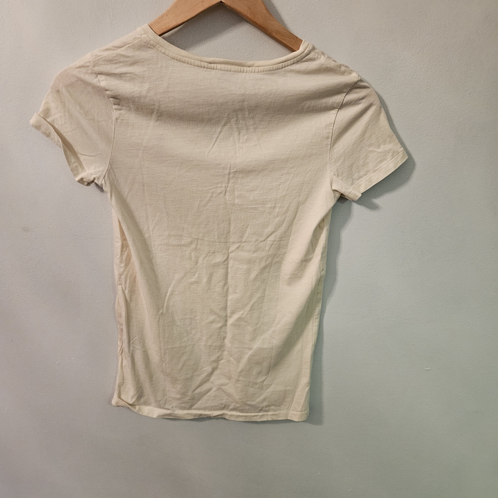 Ralph Lauren Cream V-Neck Polo Logo T-Shirt - Women's - Picture 3 of 6